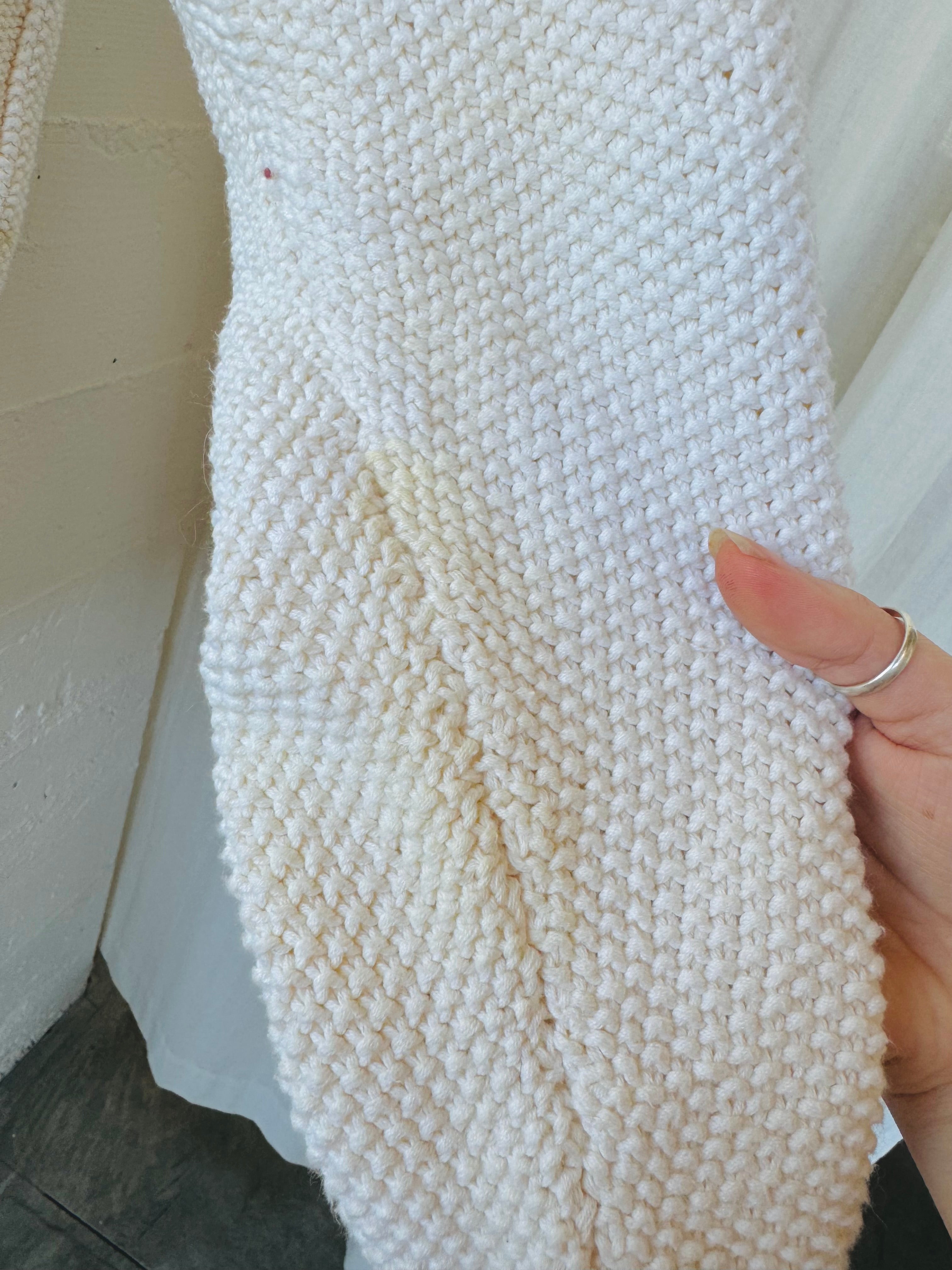 L.L. Bean Cream Cable Knit Cardigan
