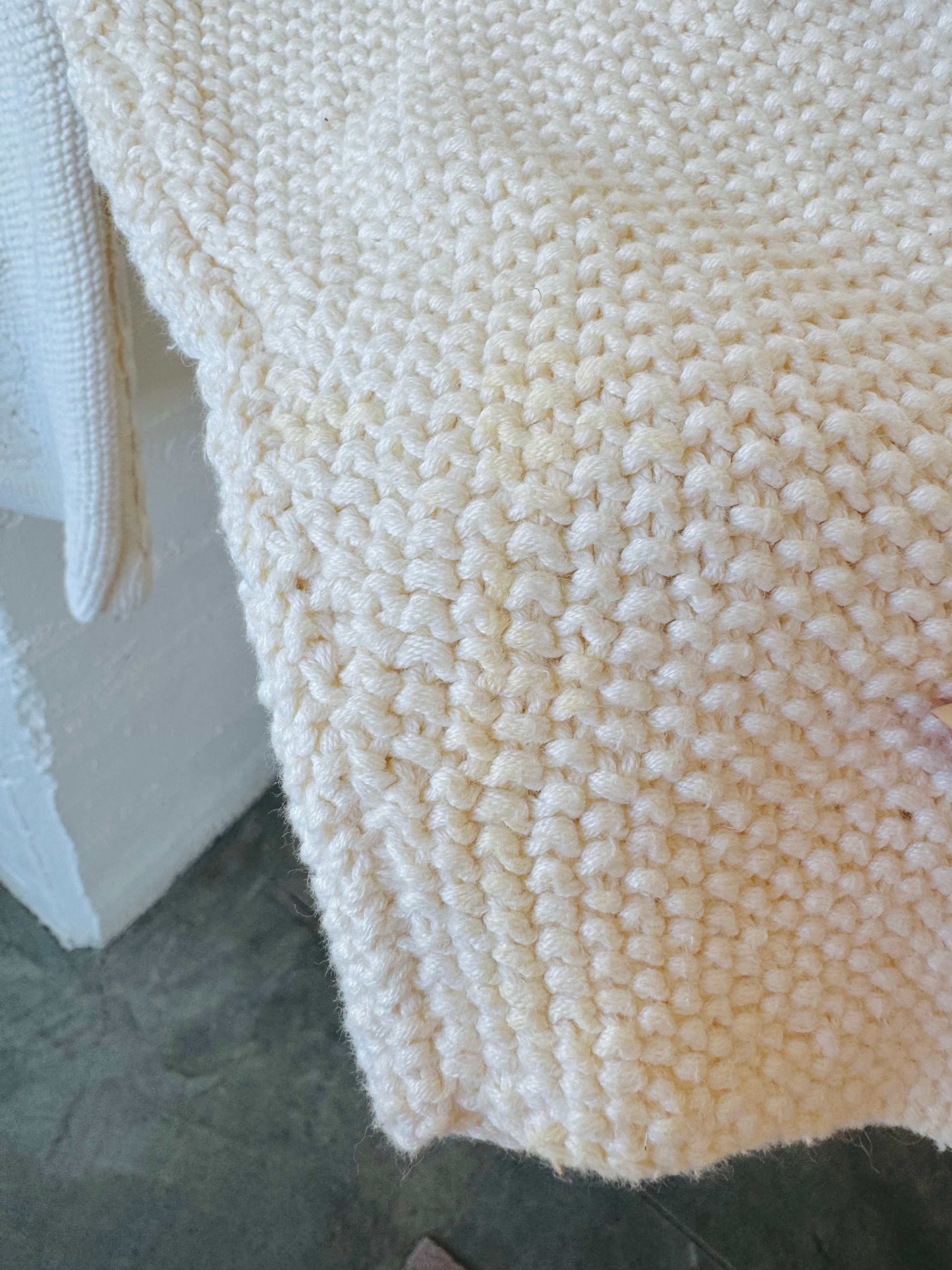 L.L. Bean Cream Cable Knit Cardigan