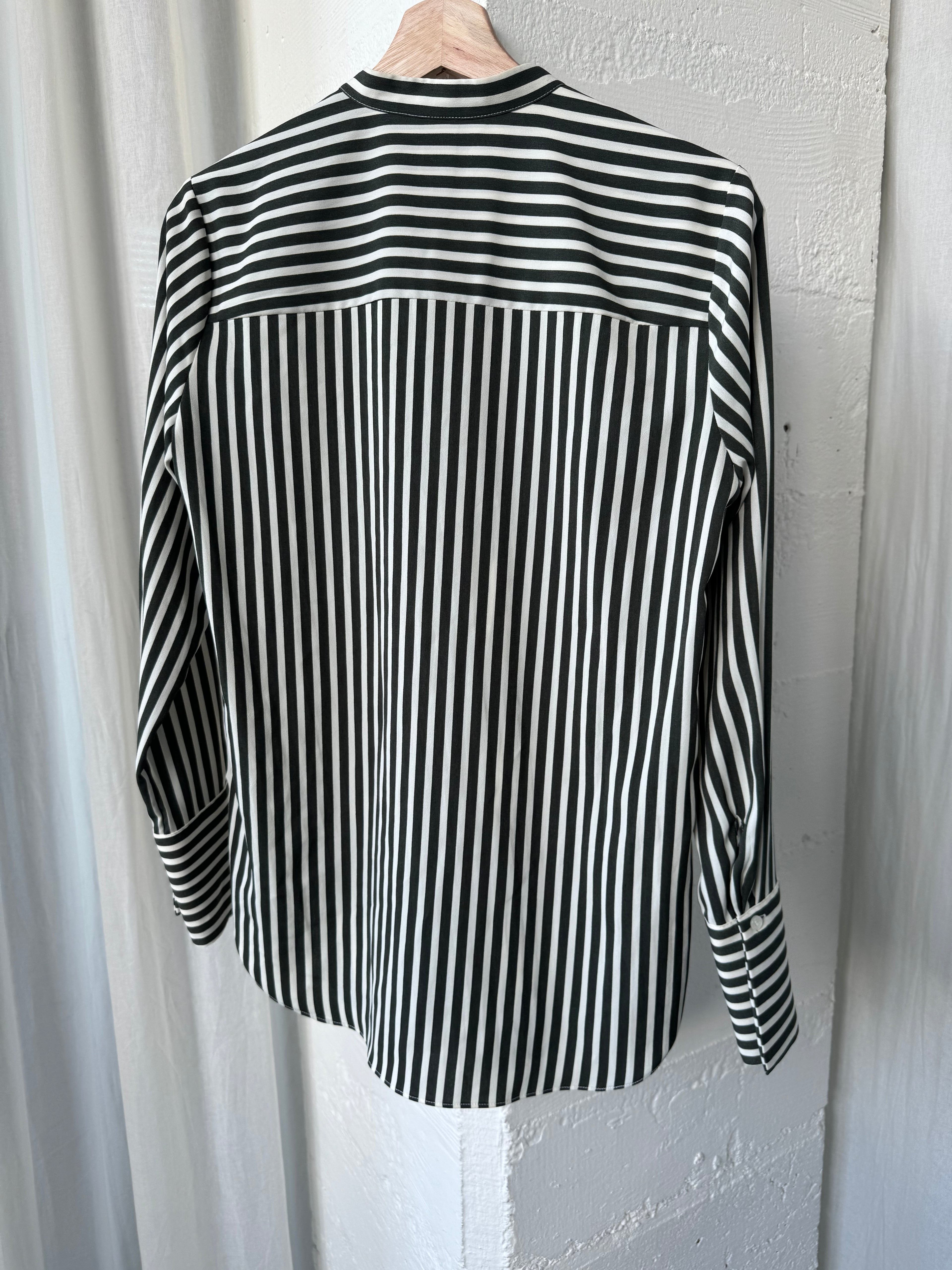 H&M Olive and White Striped Shirt