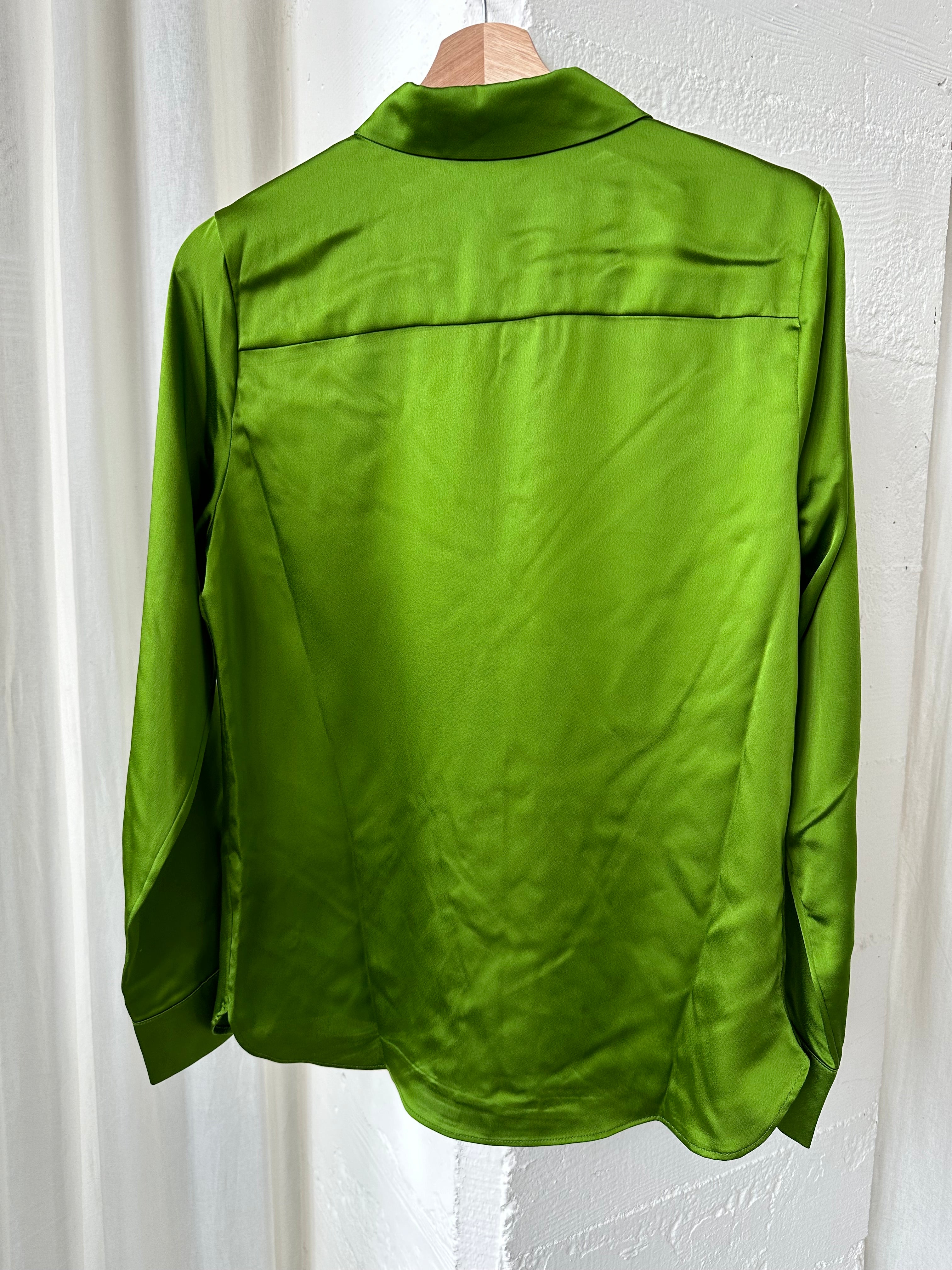 A New Day Green Satin Blouse