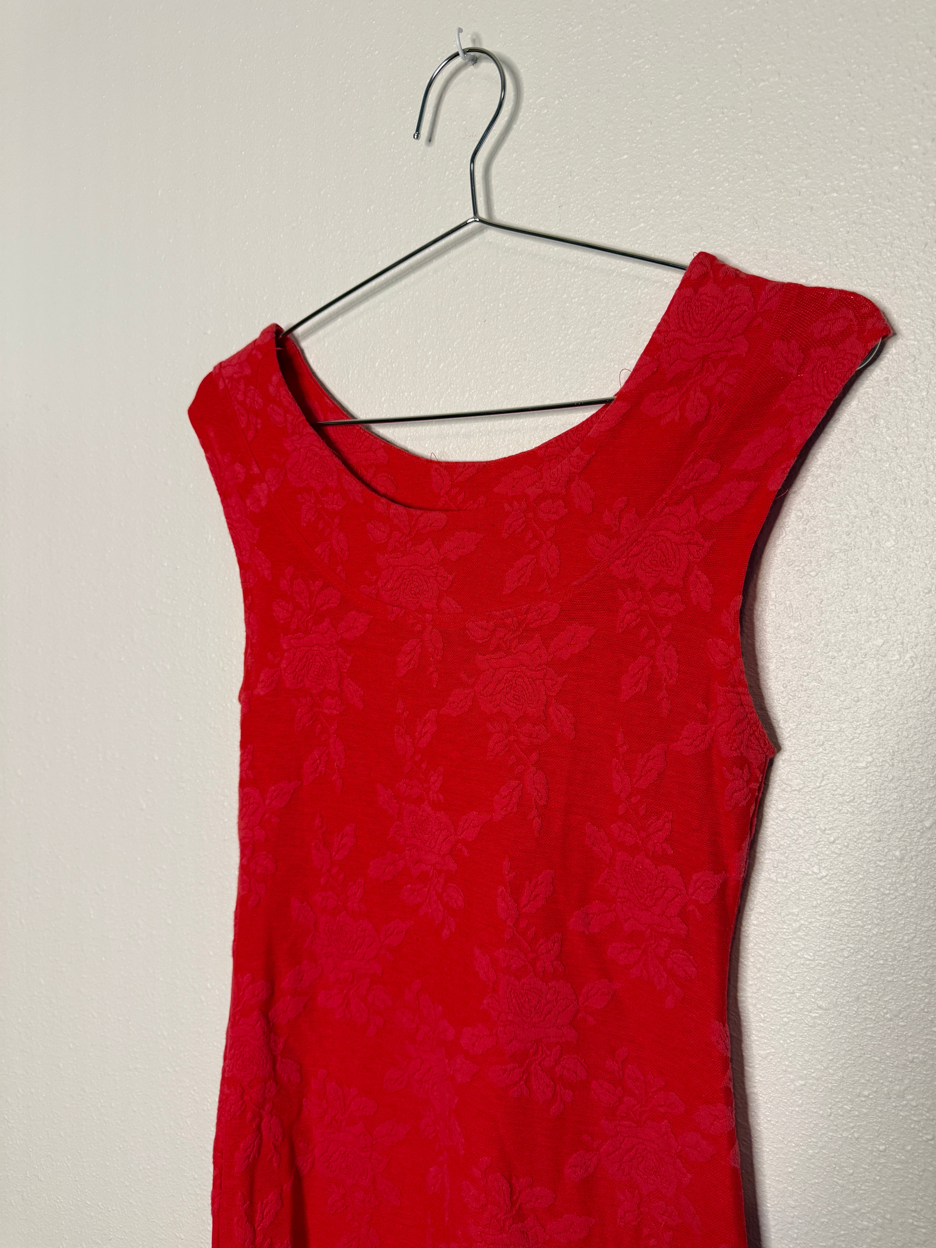 Vintage Red Rose Minidress
