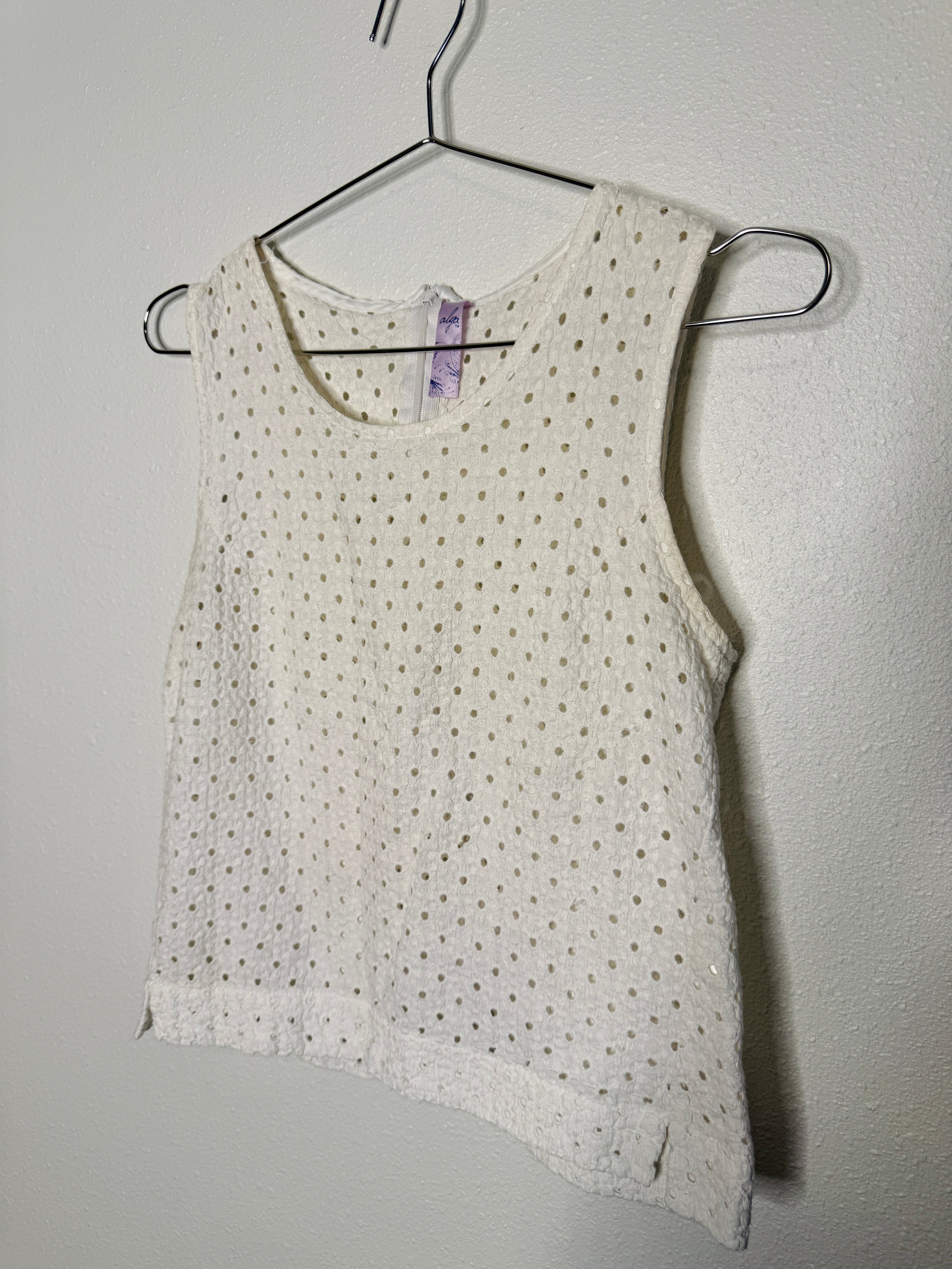 White Eyelet Top