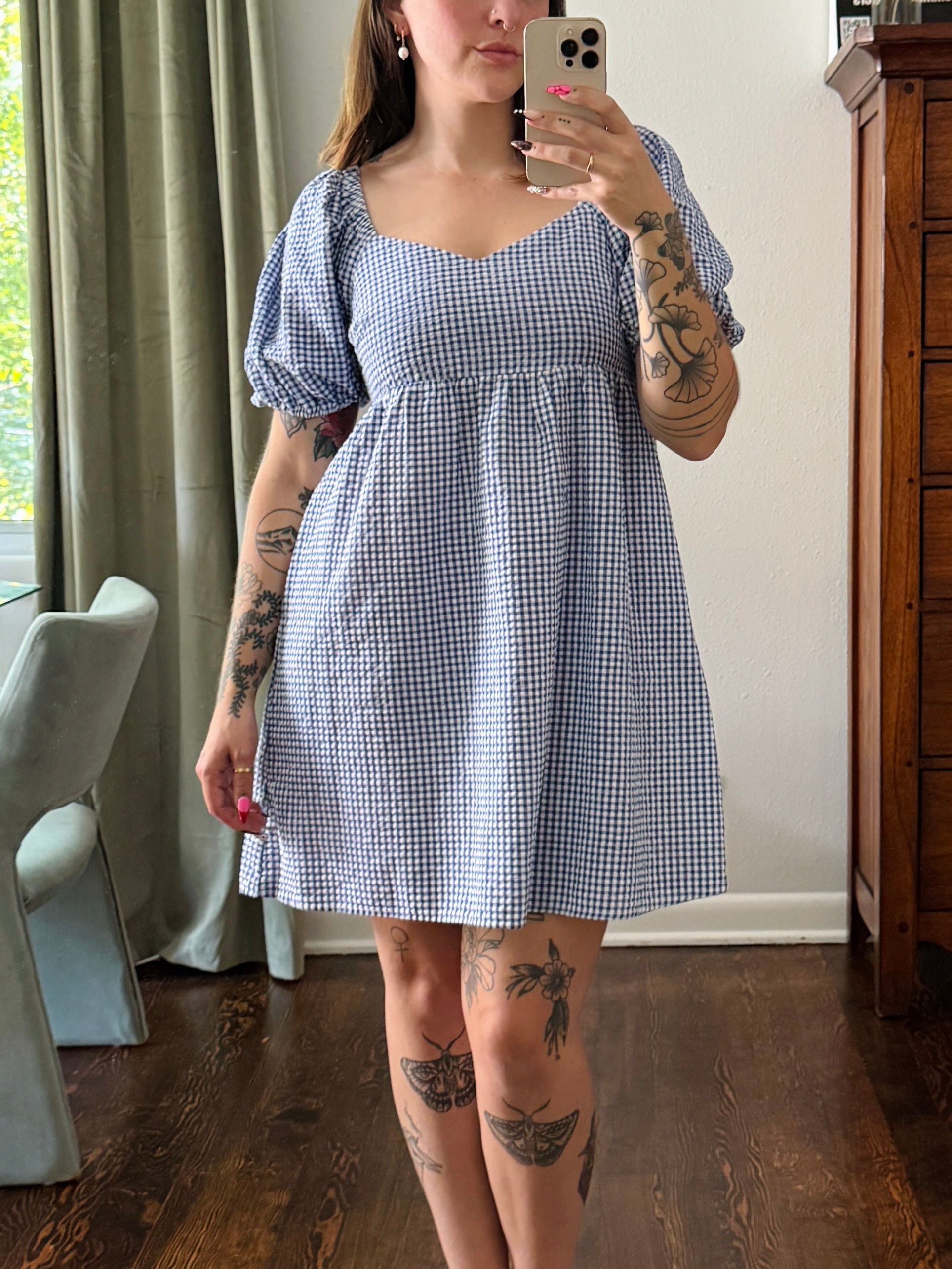 Old Navy Blue Gingham Dress