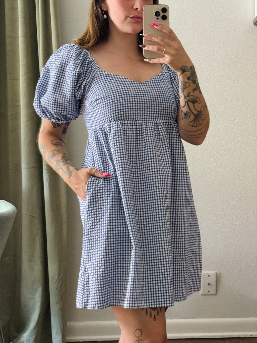 Old Navy Blue Gingham Dress