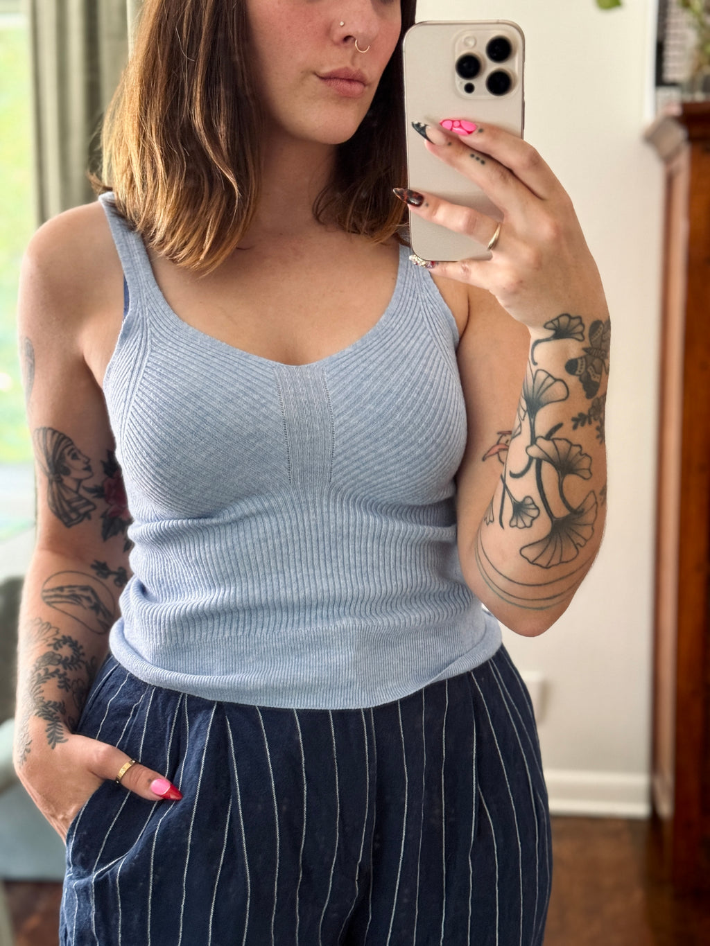 A New Day Blue Knit Tank Top