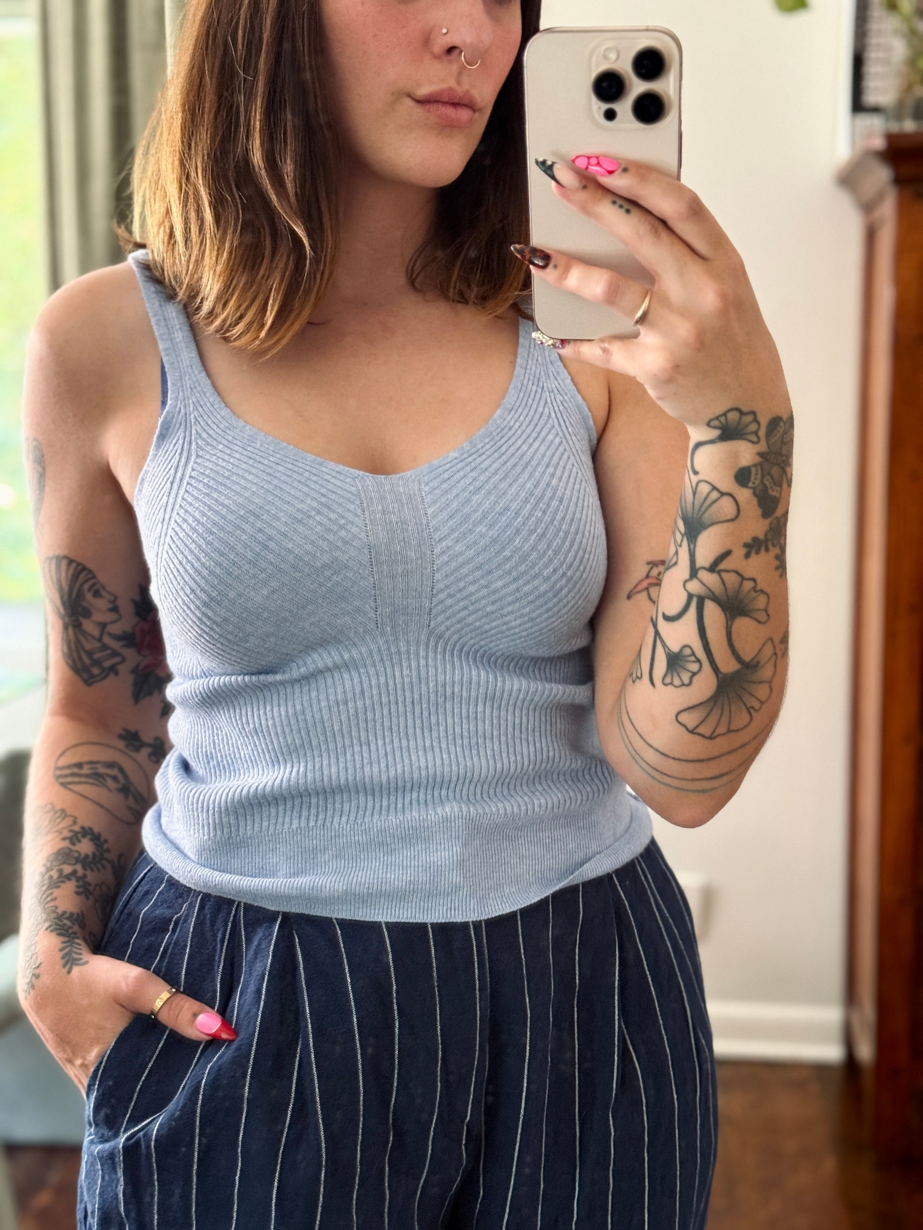 A New Day Blue Knit Tank Top